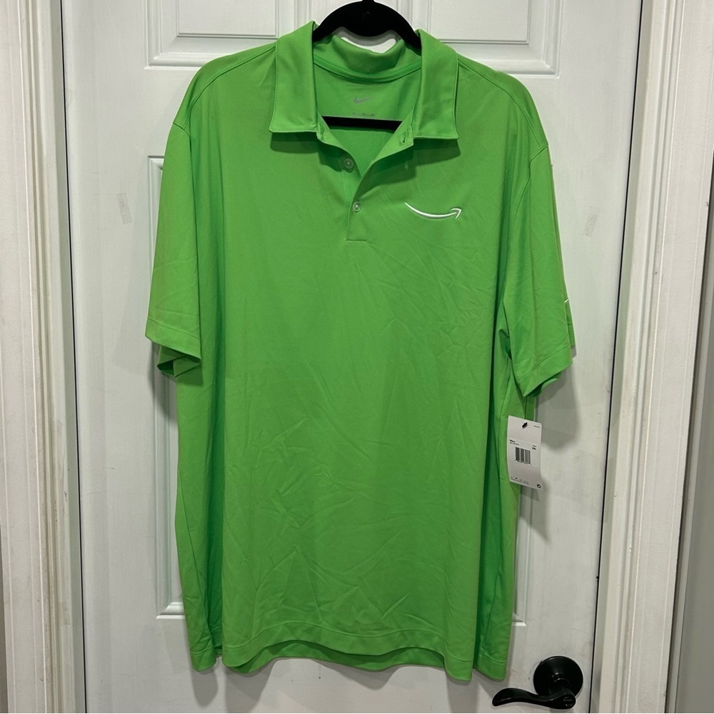Nike x Amazon golf dri-fit polo shirt mens green, XXL, NWT